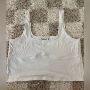Abercrombie and fitch super soft white cropped tank